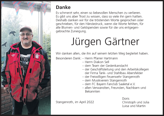 Anzeige von Jürgen Gärtner von MGO