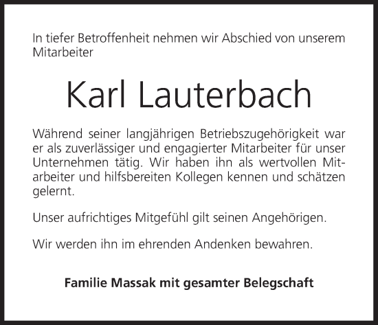 Anzeige von Karl Lauterbach von MGO