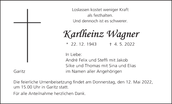 Anzeige von Karlheinz Wagner von MGO