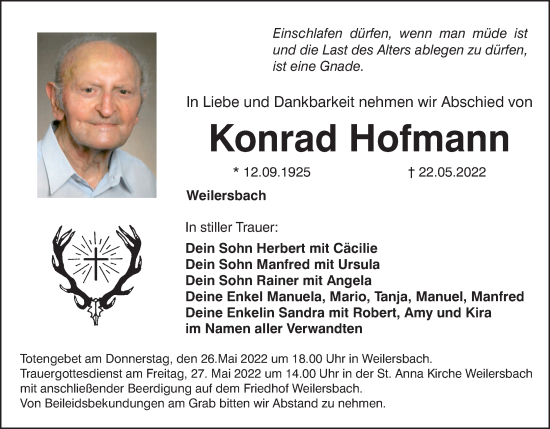 Anzeige von Konrad Hofmann von MGO