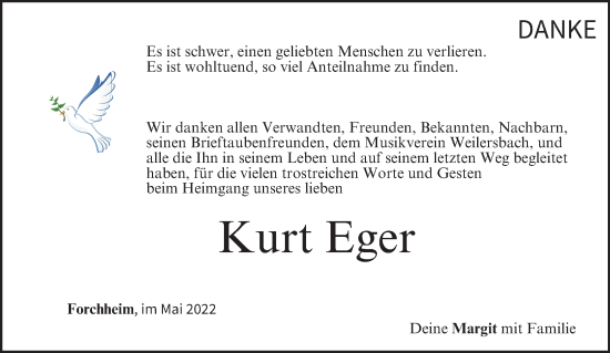 Anzeige von Kurt Eger von MGO