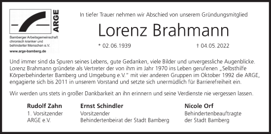 Anzeige von Lorenz Brahmann von MGO