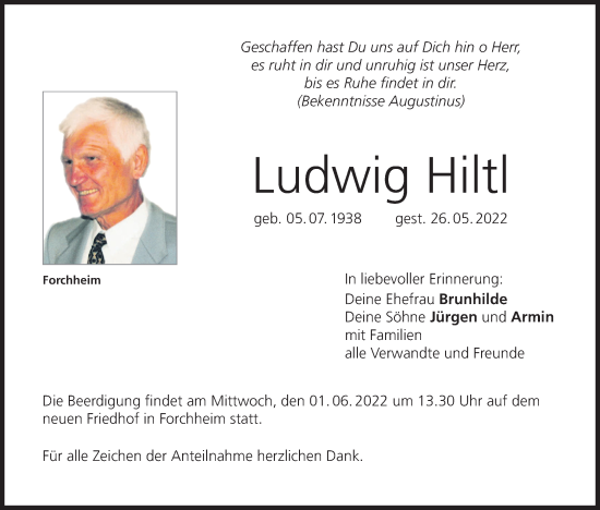 Anzeige von Ludwig Hiltl von MGO