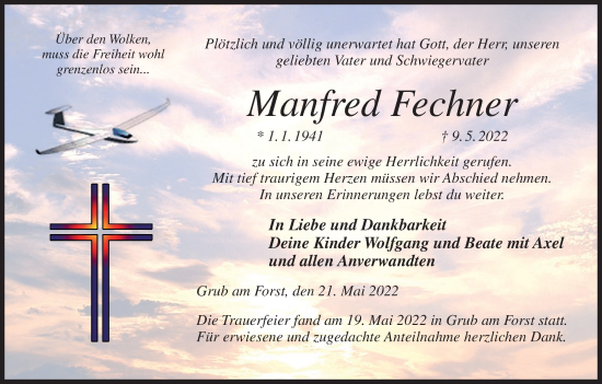 Anzeige von Manfred Fechner von MGO