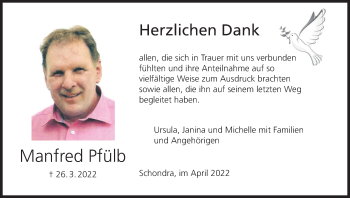 Anzeige von Manfred Pfülb von MGO