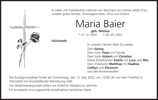 Anzeige von Maria Baier von MGO