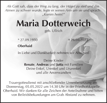 Anzeige von Maria Dotterweich von MGO