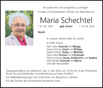 Anzeige von Maria Schechtel von MGO
