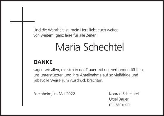 Anzeige von Maria Schechtel von MGO