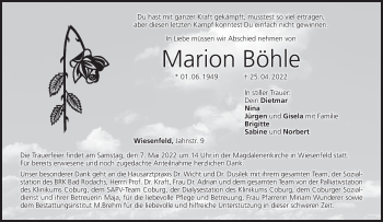 Anzeige von Marion Böhle von MGO