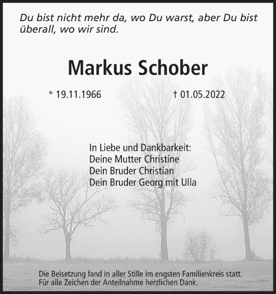 Anzeige von Markus Schober von MGO