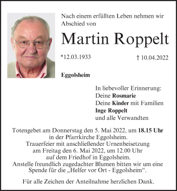Anzeige von Martin Roppelt von MGO