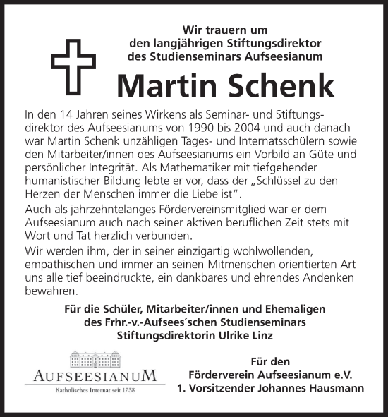Anzeige von Martin Schenk von MGO