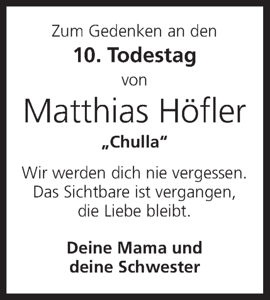 Anzeige von Matthias Höfler von MGO