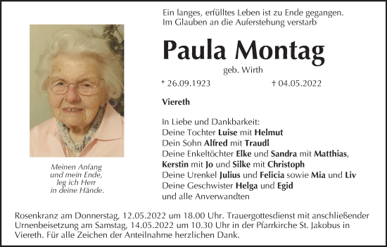 Anzeige von Paula Montag von MGO