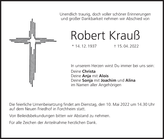 Anzeige von Robert Krauß von MGO
