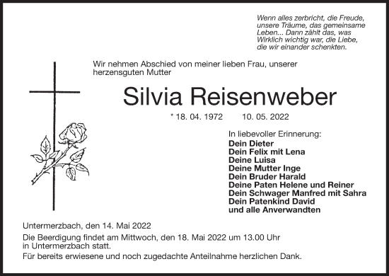 Anzeige von Silvia Reisenweber von MGO