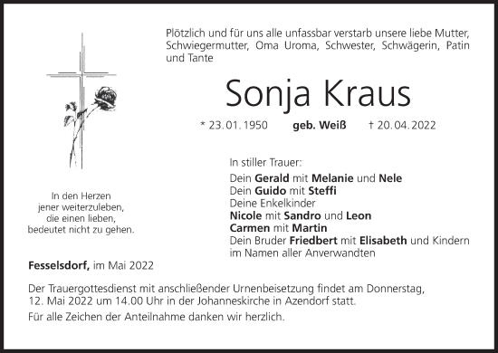 Anzeige von Sonja Kraus von MGO