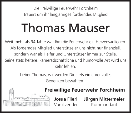 Anzeige von Thomas Mauser von MGO