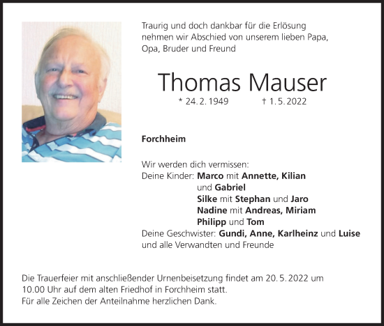 Anzeige von Thomas Mauser von MGO