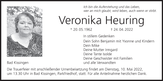 Anzeige von Veronika Heuring von MGO