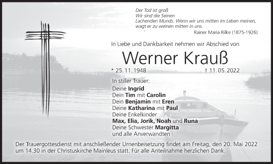 Anzeige von Werner Krauß von MGO