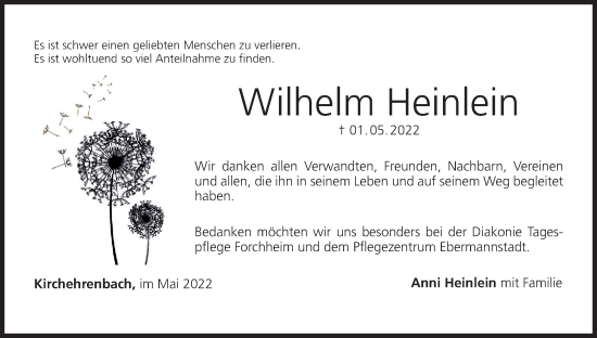 Anzeige von Wilhelm Heinlein von MGO