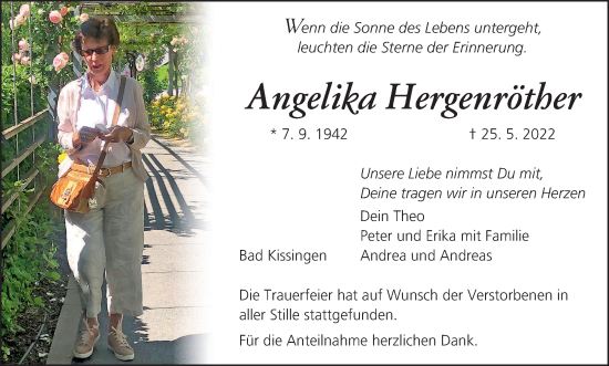 Anzeige von Angelika Hergenröther von MGO