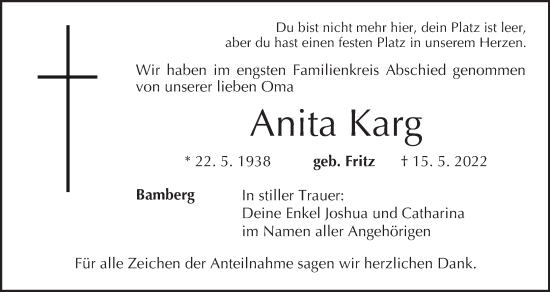 Anzeige von Anita Karg von MGO