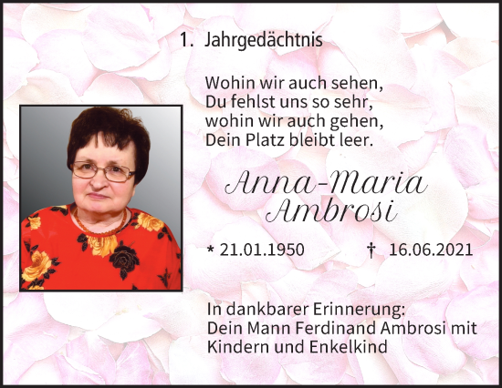 Anzeige von Anna-Maria Ambrosi von MGO