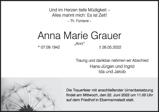 Anzeige von Anna Marie Grauer von MGO