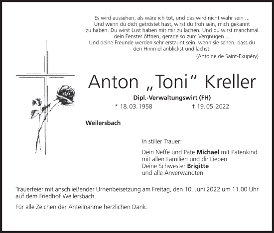 Anzeige von Anton Kreller von MGO
