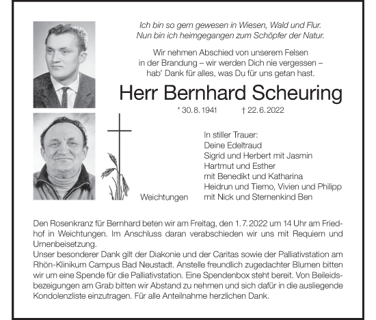 Anzeige von Bernhard Scheuring von MGO