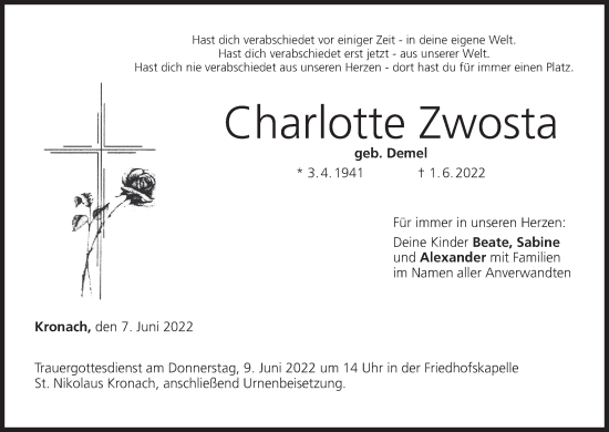 Anzeige von Charlotte Zwosta von MGO