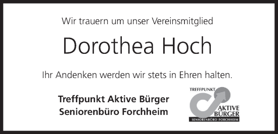 Anzeige von Dorothea Hoch von MGO