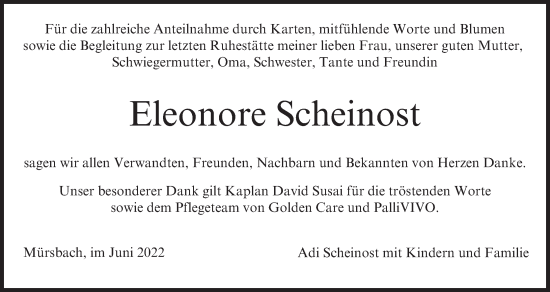 Anzeige von Eleonore Scheinost von MGO