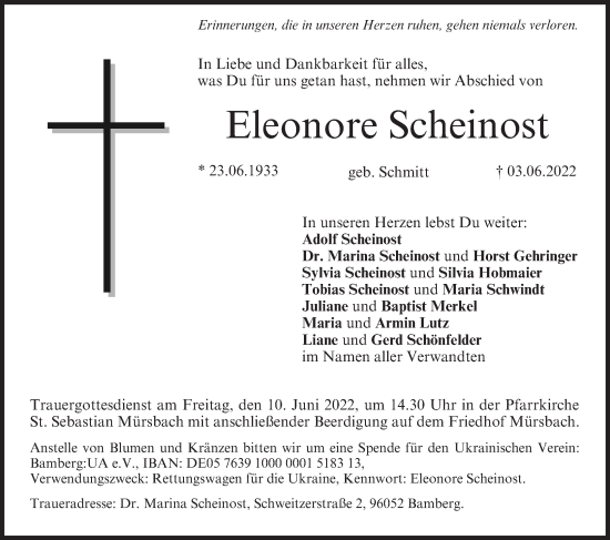 Anzeige von Eleonore Scheinost von MGO