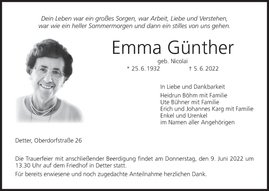 Anzeige von Emma Günther von MGO