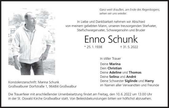 Anzeige von Enno Schunk von MGO