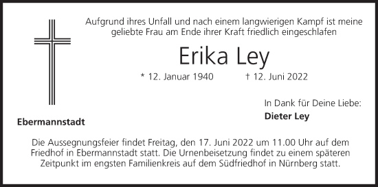 Anzeige von Erika Ley von MGO