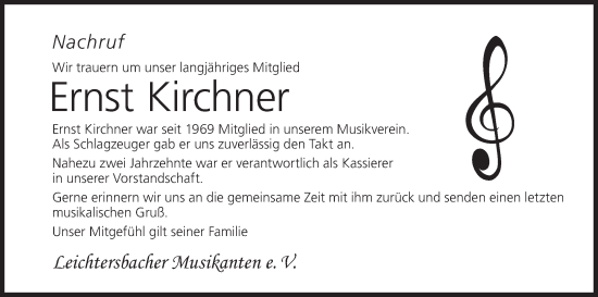 Anzeige von Ernst Kirchner von MGO