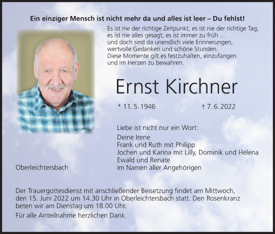 Anzeige von Ernst Kirchner von MGO