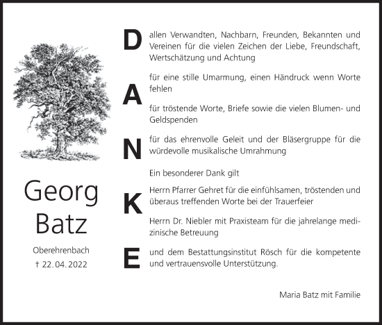 Anzeige von Georg Batz von MGO