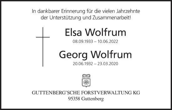 Anzeige von Georg Wolfrum von MGO