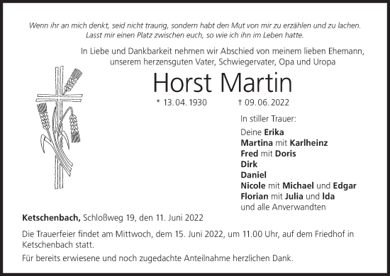 Anzeige von Horst Martin von MGO