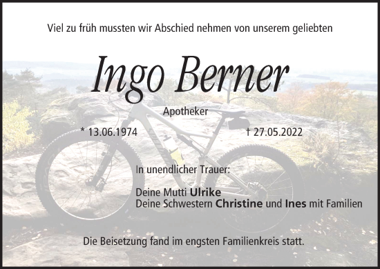 Anzeige von Ingo Berner von MGO