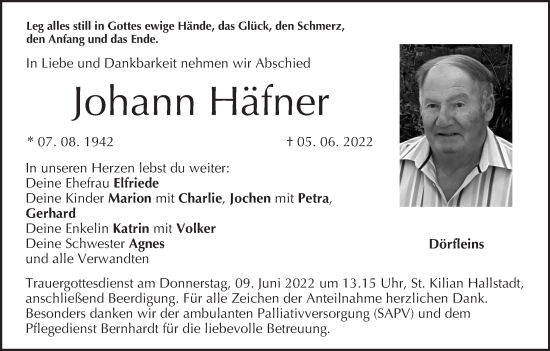Anzeige von Johann Häfner von MGO