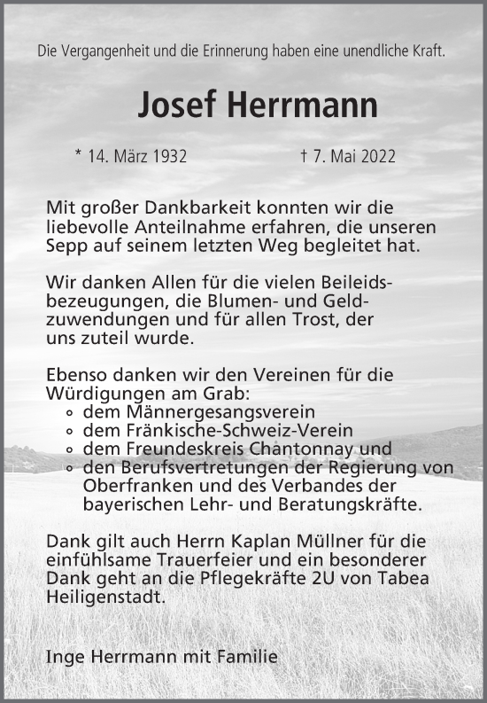 Anzeige von Josef Herrmann von MGO