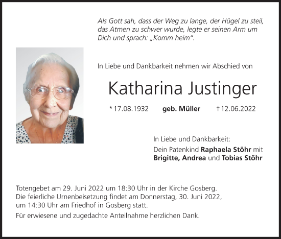 Anzeige von Katharina Justinger von MGO