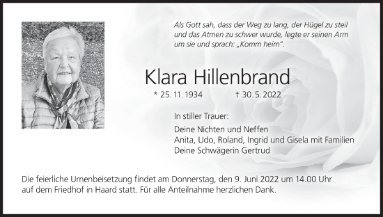 Anzeige von Klara Hillenbrand von MGO